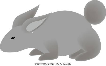 MOUSE GREY little rabbit easter bunny in black color