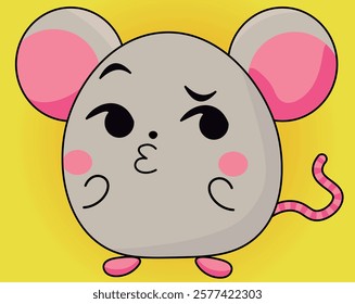 mouse, hamster cartoon, expressions, emotions, cute, emoticon, collection, suspicious