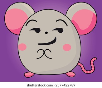 mouse, hamster cartoon, expressions, emotions, cute, emoticon, collection, suspicious, smart, planning something