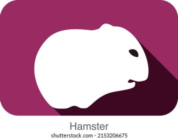 Mouse hamster cartoon, flat icon vector illustration