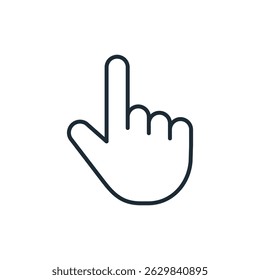 Mouse hand cursor. Interactive visual control, management. Vector linear icon illustration isolated on white background.