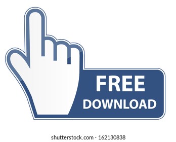 Mouse hand cursor on free download  button vector illustration