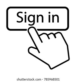 Mouse hand cursor on sign in button