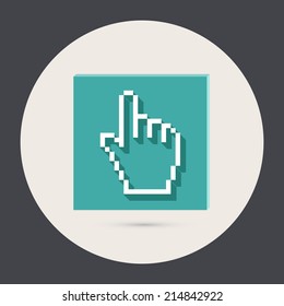 mouse hand cursor. pixel view