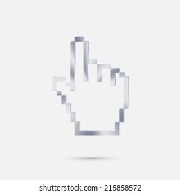 mouse hand cursor. pixel view