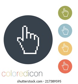 mouse hand cursor. pixel view
