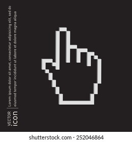 mouse hand cursor. pixel view