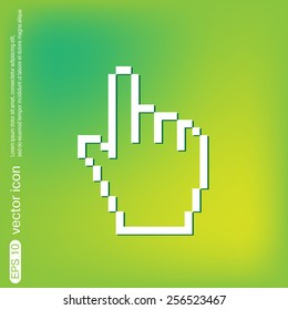 mouse hand cursor. pixel view