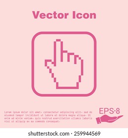 mouse hand cursor. pixel view