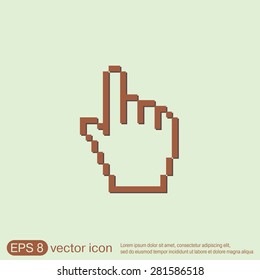 mouse hand cursor. pixel view