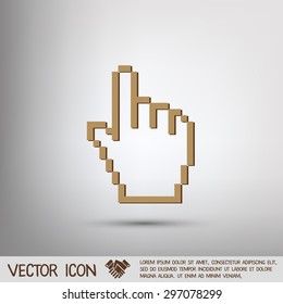 mouse hand cursor. pixel view