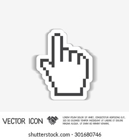 mouse hand cursor. pixel view