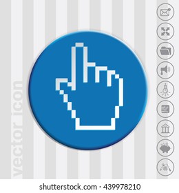mouse hand cursor. pixel view