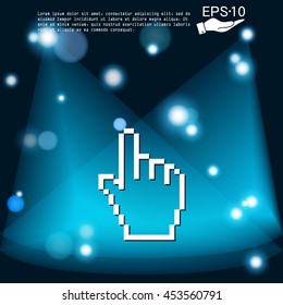 mouse hand cursor. pixel view