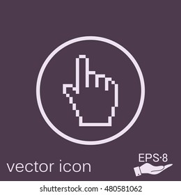 mouse hand cursor. pixel view