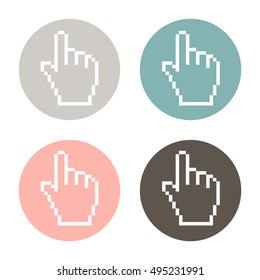 mouse hand cursor. pixel view