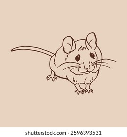 Mouse. Hand drawn vector illustration.