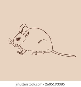 Mouse. Hand drawn vector illustration.