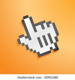 mouse hand icon orange for wallpaper