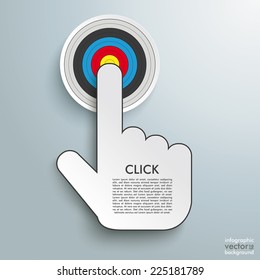 Mouse hand with target on the grey background. Eps 10 vector file.