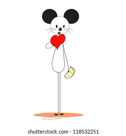 mouse has a heart instead of cheese