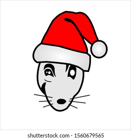 Mouse in a hat, new year 2020