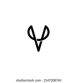 mouse head abstract logo, simple logo