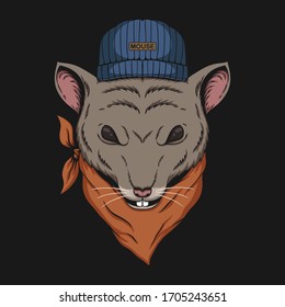 Mouse Head bandana vector illustration for your company or brand