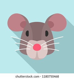Mouse head icon. Flat illustration of mouse head vector icon for web design