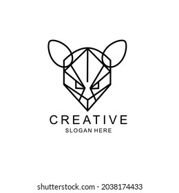 mouse head line art. mouse head vector illustration.