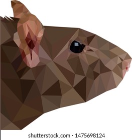 Mouse head in low poly style. Symbol of 2020. Vector Stock Illustration.