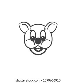 Mouse head outline logo template