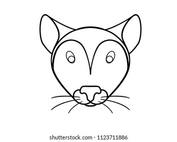 Mouse, mouse head, rodent. Rat. Decorative rat, hamster. Line drawing for coloring. Children's picture. Outline. 
hand drawing