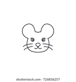 mouse head vector line icon, sign, illustration on background, editable strokes