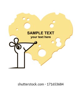 Mouse and heart shape cheese