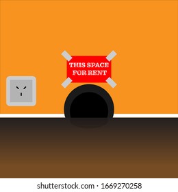 Mouse hole in the wall