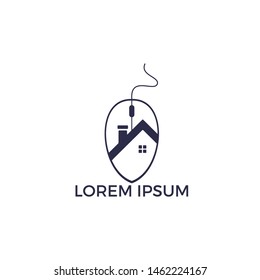 Mouse Home Logo Design. Home Click Logo Design Template.