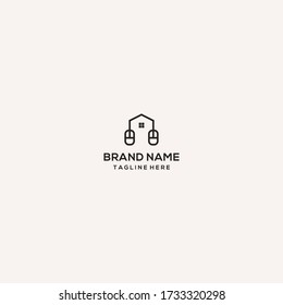 Mouse Home logo template design in Vector illustration 