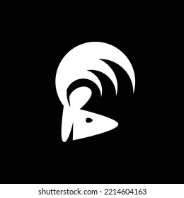Mouse with horns or antlers. Animal abstract logo. Suitable for organization, product, brand, industry, company, and business.