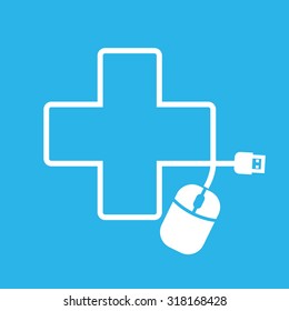 Mouse in hospital shape vector art and illustration.