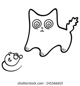 mouse hypnotizes cat