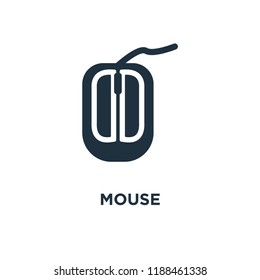 Mouse icon. Black filled vector illustration. Mouse symbol on white background. Can be used in web and mobile.