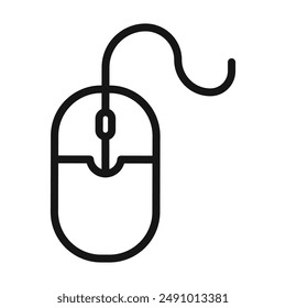 Mouse icon Black line art vector logo