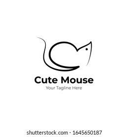 Mouse icon with black line style for web and print. Symbols with isolated white background.