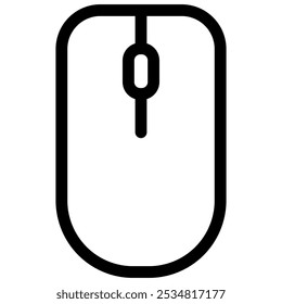 mouse icon with black outline style