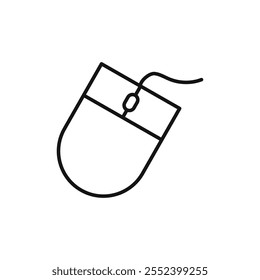 Mouse icon black and white vector outline sign