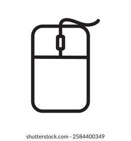 Mouse icon black and white vector outline sign