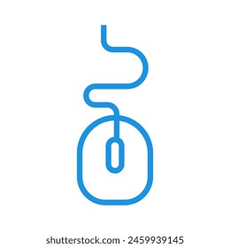 Mouse icon with blue linear design on white background