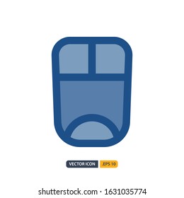 mouse icon in Blue Outline Color style isolated on white background. for your web site design, logo, app, UI. Vector graphics illustration and editable stroke. EPS 10.