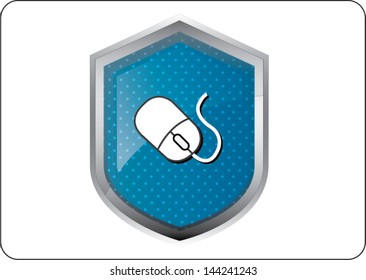 mouse icon button on white background 